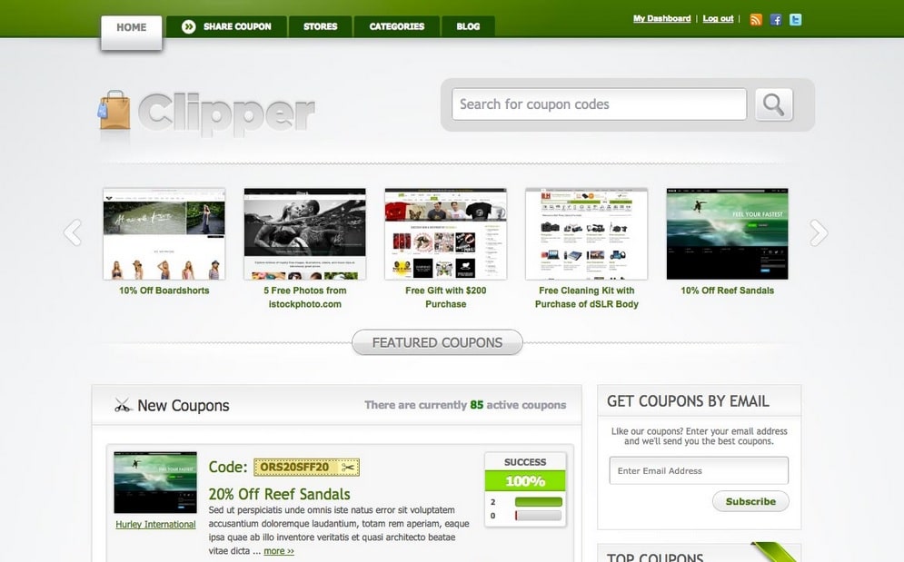 Clipper - Best WordPress coupon themes for 2015