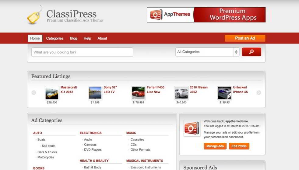 classipress review homepage