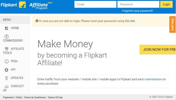 flipkart affiliate program review