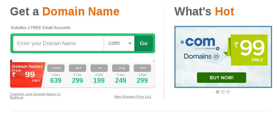 bigrock cheap domain name registeration