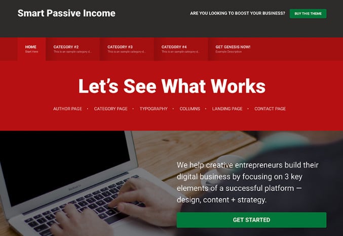 smart passive income pro theme review homepage