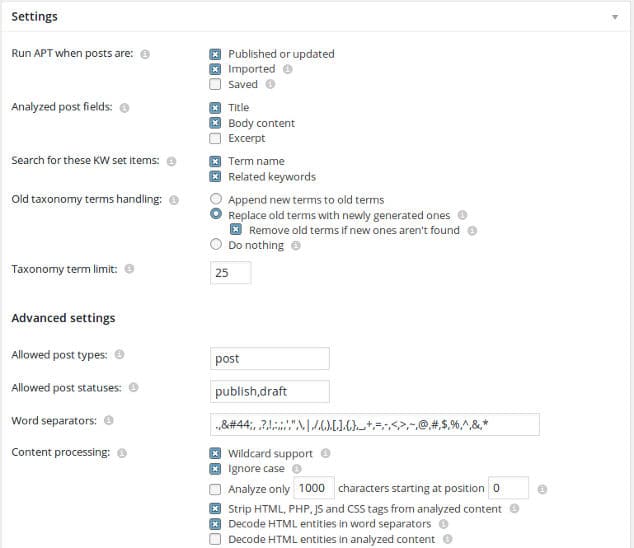 Automatic Post Tagger - tag WordPress posts