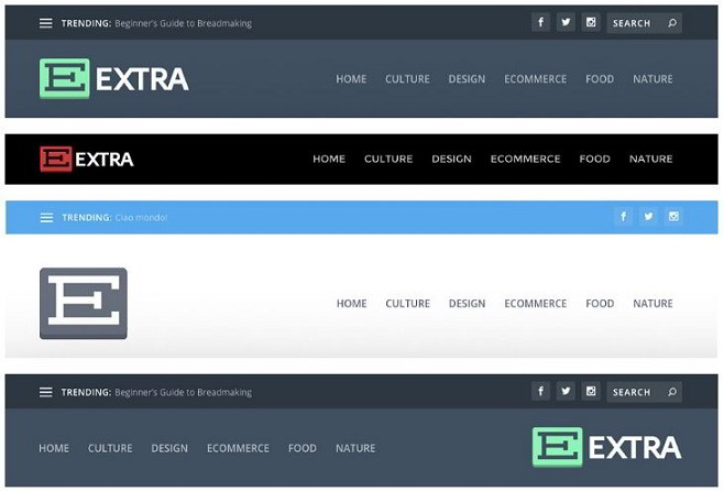 Extra WordPress Theme review 2016 - header options