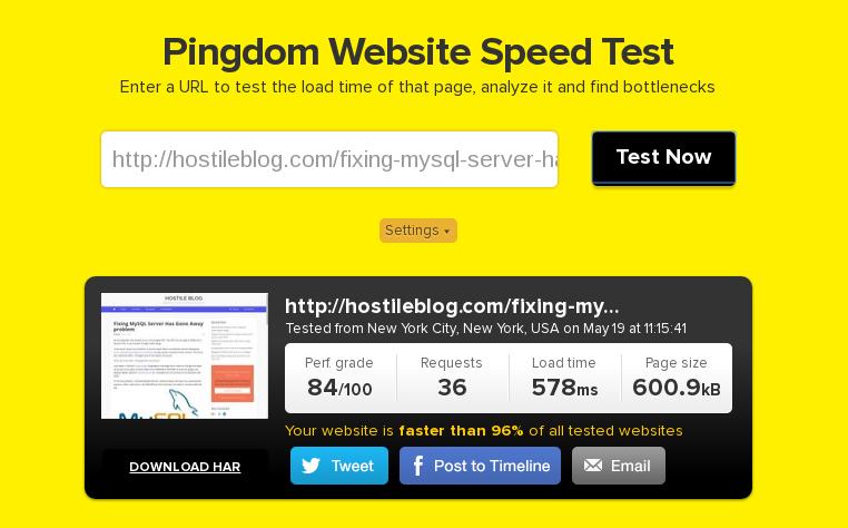 hostgator VPS speed test