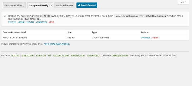 backupwp plugin
