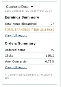 amazon affiliate earnings for 3 months