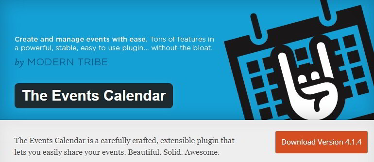 the events calendar plugin for WordPress